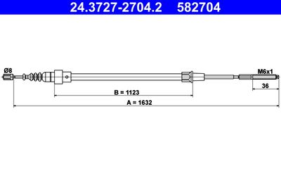 Тросик, cтояночный тормоз ATE 24.3727-2704.2