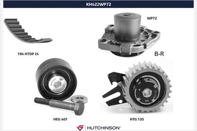 Ūdenssūknis + Zobsiksnas komplekts HUTCHINSON KH 422WP72