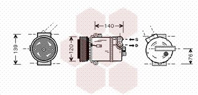 Компрессор, кондиционер VAN WEZEL 3700K409