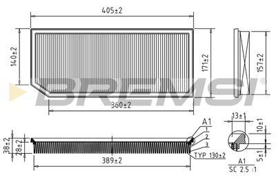 Воздушный фильтр BREMSI FA1345