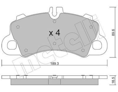 Bremžu uzliku kompl., Disku bremzes METELLI 22-1259-0