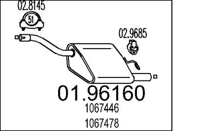 Глушитель выхлопных газов конечный MTS 01.96160