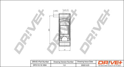 Шарнирный комплект, приводной вал Dr!ve+ DP2110.10.1654
