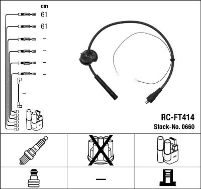 Augstsprieguma vadu komplekts NGK 0660