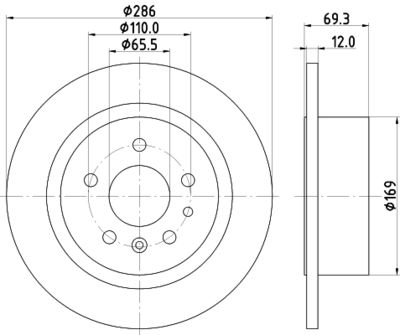 Bremžu diski HELLA PAGID 8DD 355 103-741