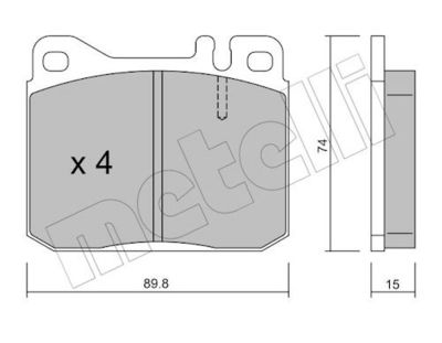 Bremžu uzliku kompl., Disku bremzes METELLI 22-0011-0