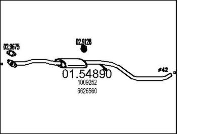 Средний глушитель выхлопных газов MTS 01.54890