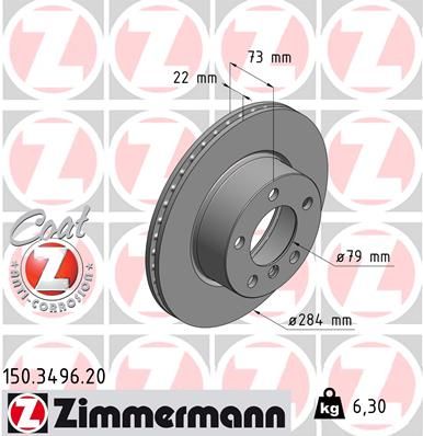 Тормозной диск ZIMMERMANN 150.3496.20