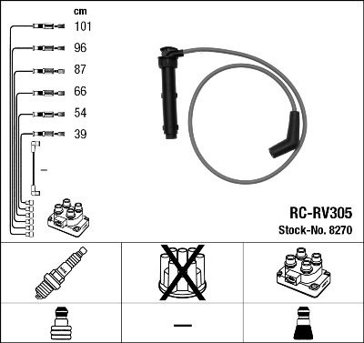 Augstsprieguma vadu komplekts NGK 8270