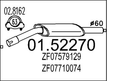 Средний глушитель выхлопных газов MTS 01.52270