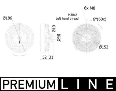 Сцепление, вентилятор радиатора MAHLE CFC 244 000P