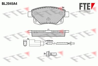 Комплект тормозных колодок, дисковый тормоз FTE BL2045A4