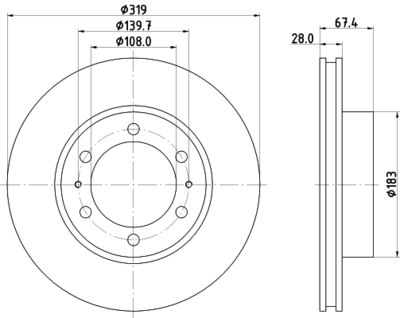 Bremžu diski HELLA PAGID 8DD 355 126-771