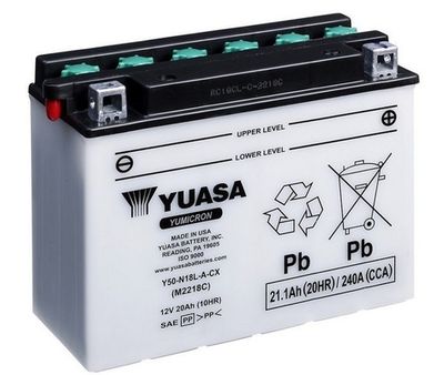 Startera akumulatoru baterija YUASA Y50-N18L-A-CX