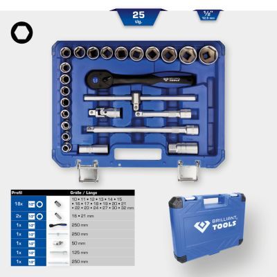 Muciņatslēgu komplekts KS TOOLS BT022025