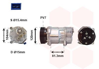 Компрессор, кондиционер VAN WEZEL 1800K267