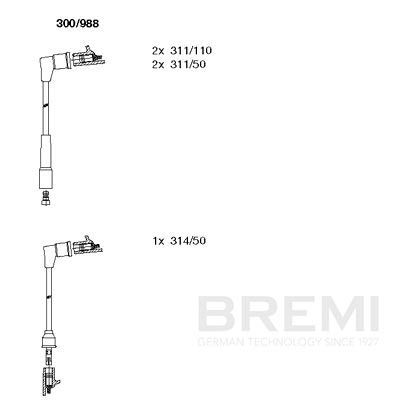 Augstsprieguma vadu komplekts BREMI 300/988