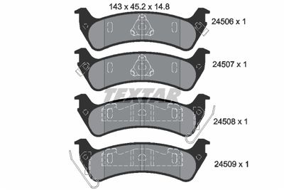 Комплект тормозных колодок, дисковый тормоз TEXTAR 2450601