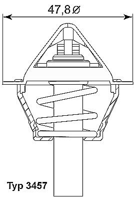 Termostats, Dzesēšanas šķidrums BorgWarner (Wahler) 3457.90D