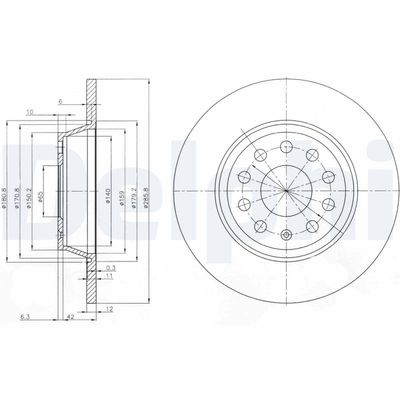 Тормозной диск DELPHI BG3954C