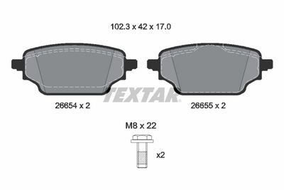 Bremžu uzliku kompl., Disku bremzes TEXTAR 2665401