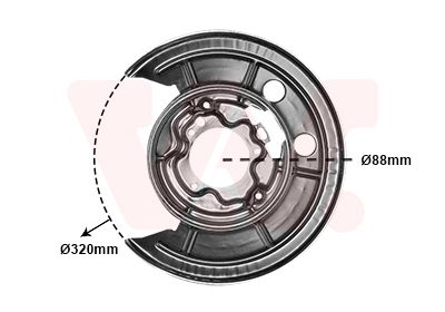 VAN WEZEL 1651373 Dubļu sargs, Bremžu