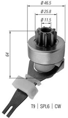 Ведущая шестерня, стартер MAGNETI MARELLI 940113020438