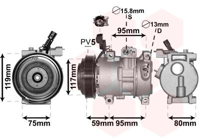Компрессор, кондиционер VAN WEZEL 8200K319