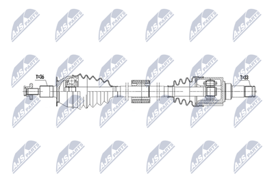 Приводной вал NTY NPW-VW-234