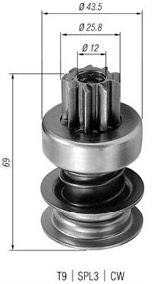 Ведущая шестерня, стартер MAGNETI MARELLI 940113020244
