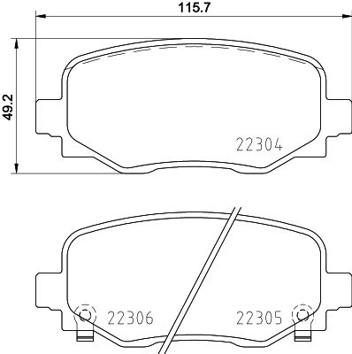 Bremžu uzliku kompl., Disku bremzes HELLA PAGID 8DB 355 025-481