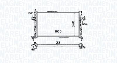 Радиатор, охлаждение двигателя MAGNETI MARELLI 350213977000
