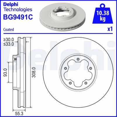 Тормозной диск DELPHI BG9491C