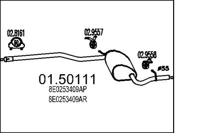 Средний глушитель выхлопных газов MTS 01.50111