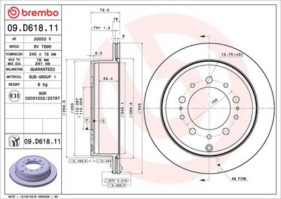 Bremžu diski BREMBO 09.D618.11