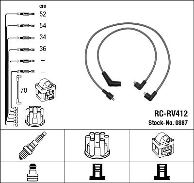 Augstsprieguma vadu komplekts NGK 0887