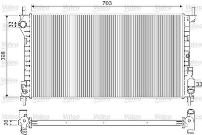 Радиатор, охлаждение двигателя VALEO 733100