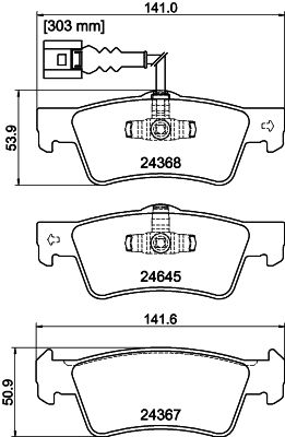 HELLA PAGID 8DB355013841 Bremžu uzliku kompl