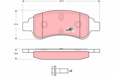 Bremžu uzliku kompl., Disku bremzes TRW GDB1623