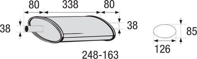 Vidējais izpl. gāzu trokšņa slāpētājs, Universāls BOSAL 248-163