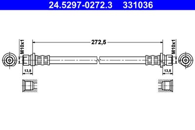 Bremžu šļūtene ATE 24.5297-0272.3