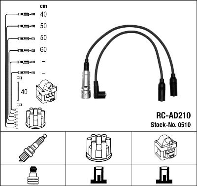 Augstsprieguma vadu komplekts NGK 0510