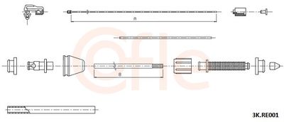 Тросик газа COFLE 92.3K.RE001