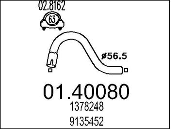 Труба выхлопного газа MTS 01.40080