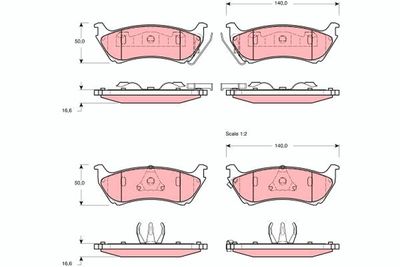 Bremžu uzliku kompl., Disku bremzes TRW GDB1379
