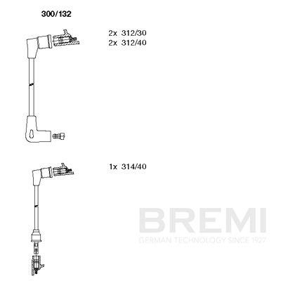 Augstsprieguma vadu komplekts BREMI 300/132