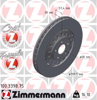 Bremžu diski ZIMMERMANN 100.3398.75