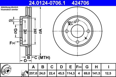 Тормозной диск ATE 24.0124-0706.1