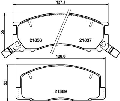 HELLA PAGID 8DB355006451 Bremžu uzliku kompl