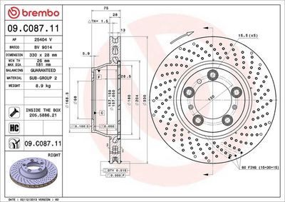 Bremžu diski BREMBO 09.C087.11